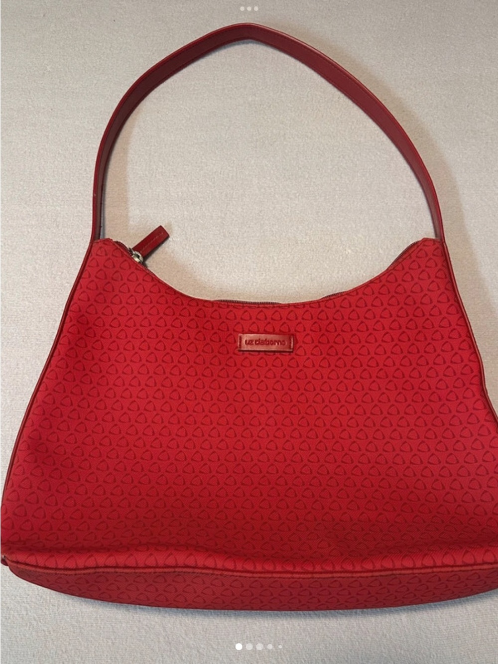 Liz Claiborne Red Textured Shoulder Bag